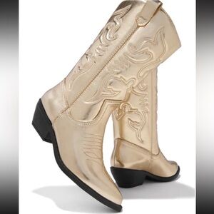 Gold Western-Style Women's Boots